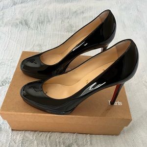 Christian Louboutin Size IT 38 NEW SIMPLE PUMP Black Patent Calf 100 red sole